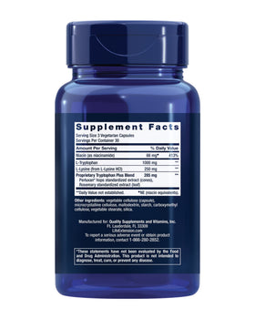 Life Extension Optimized Tryptophan Plus 1000mg gélules sur une table en bois