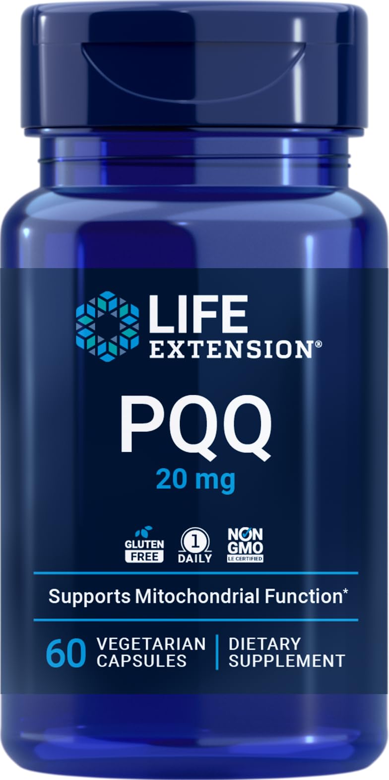 Life Extension PQQ 20 mg 60 Capsules Végétariennes emballage avant
