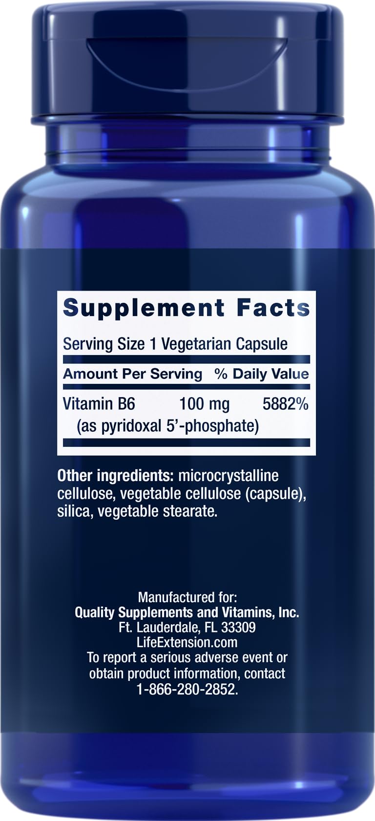 Life Extension Pyridoxal 5-Phosphate 90 capsules flacon ouvert