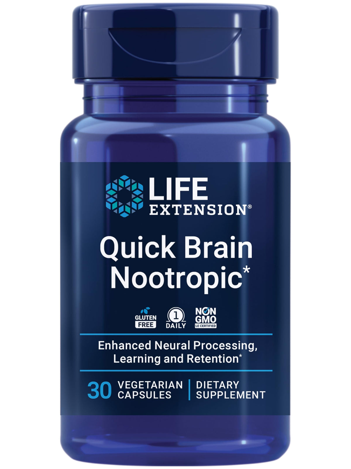 Life Extension Quick Brain Nootropic 30 capsules vue de face