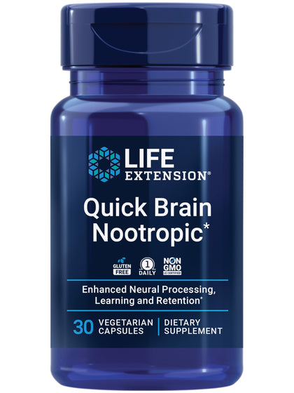 Life Extension Quick Brain Nootropic 30 capsules vue de face