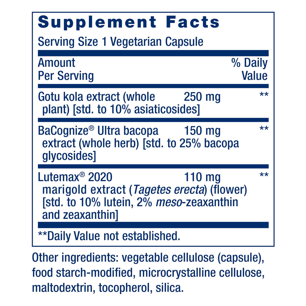 Life Extension Quick Brain Nootropic emballage arrière