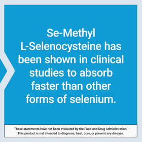 Life Extension Se-Methyl L-Selenocysteine sur une table avec des plantes
