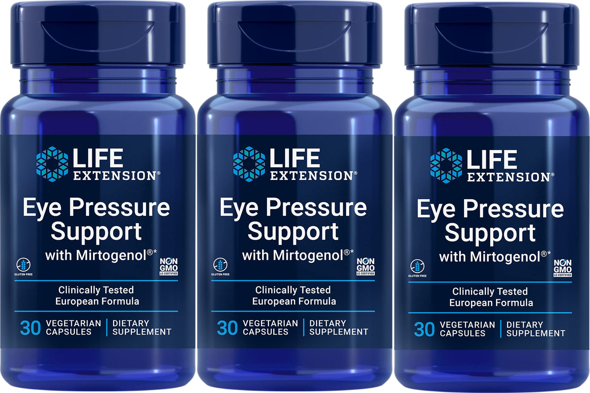 Life Extension Soutien de Pression Oculaire, emballage avec informations nutritionnelles
