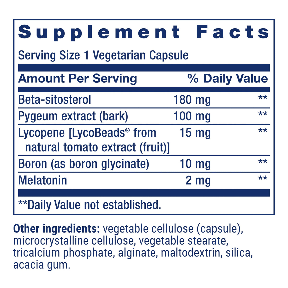 Life Extension Soutien Vésical 30 Capsules côté