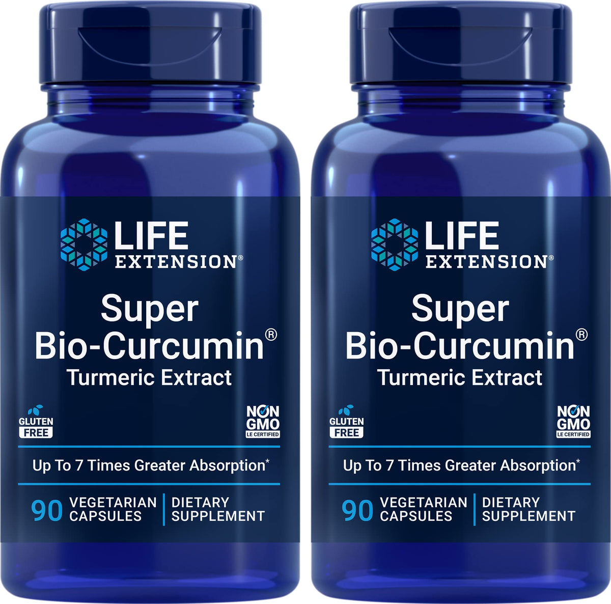 Life Extension Super Bio-Curcumin 90 Veg Caps vue avant avec étiquette