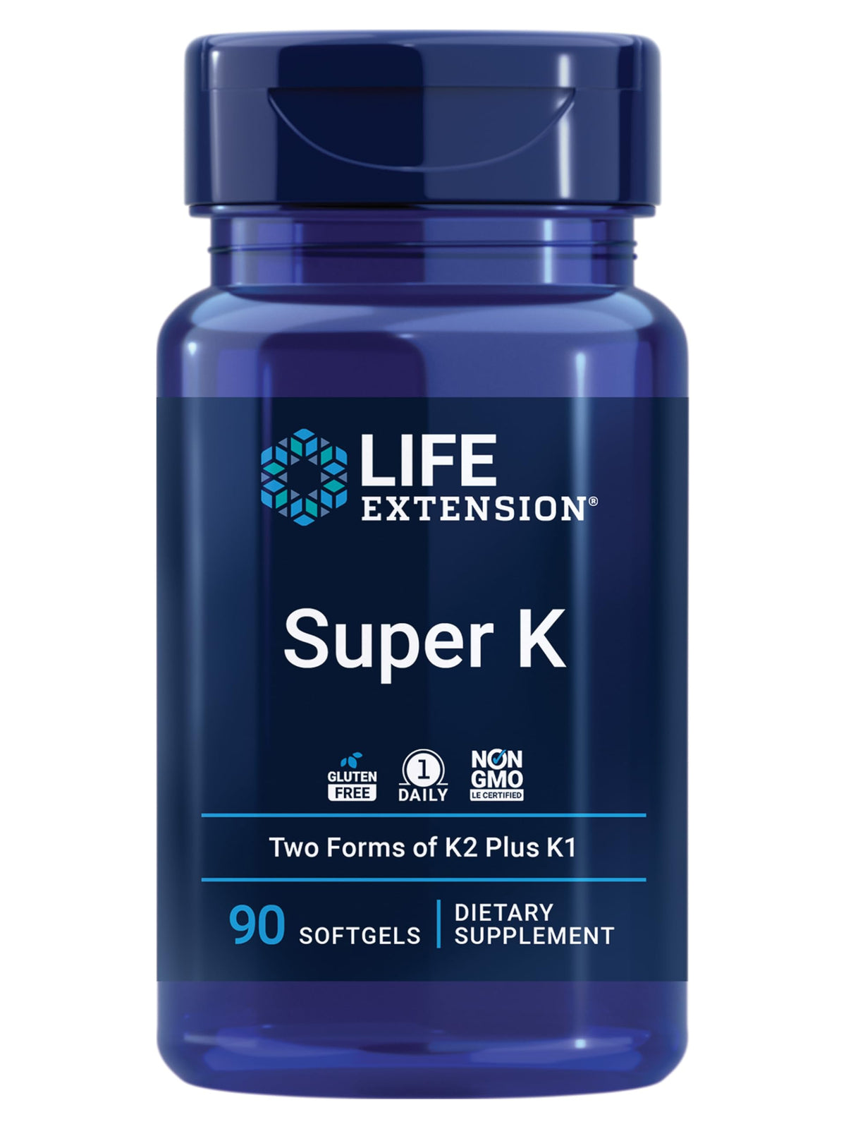 Life Extension Super K 2000 mcg K1 et K2 devant d'une boîte