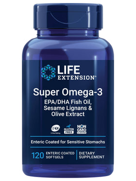 Life Extension Super Omega-3 EPA/DHA huile de poisson 120 gélules vue de face