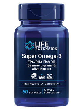 Life Extension Super Omega-3 EPA/DHA Huile de Poisson 60 Gélules – vue de face