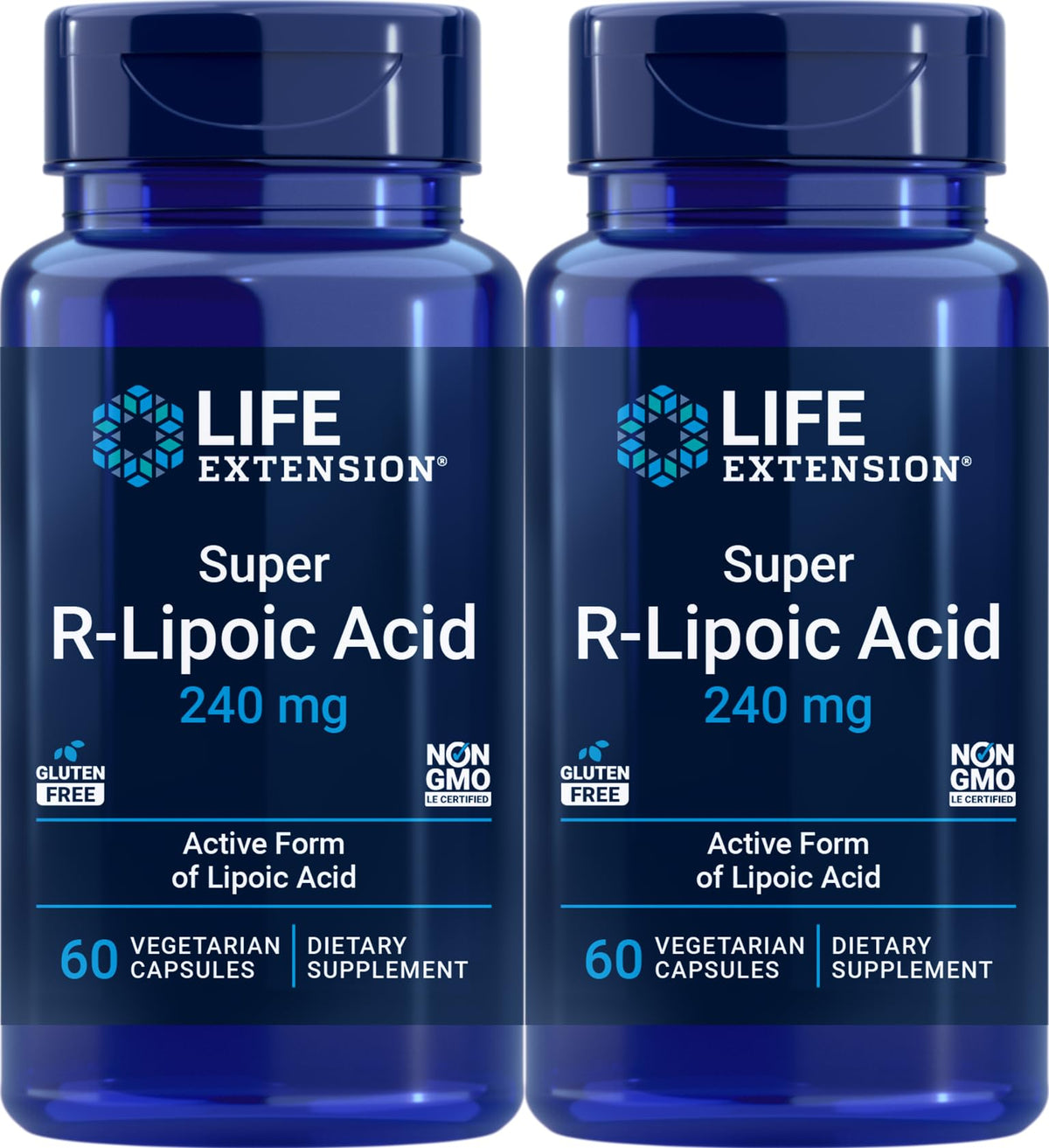 Life Extension Super R-Lipoic Acid 240 mg, 60 capsules végétariennes, vue de face