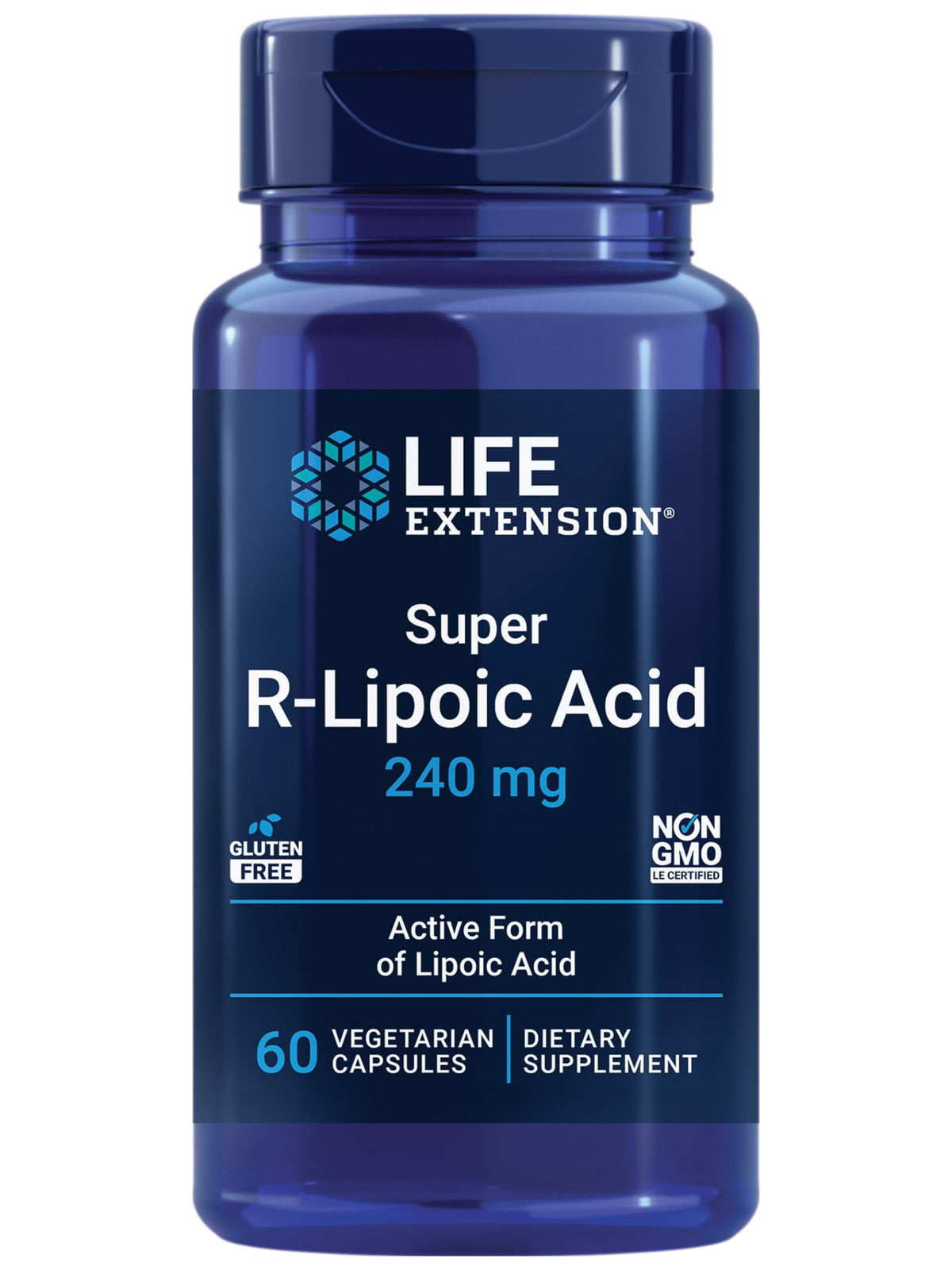 Life Extension Super R-Lipoic Acid 240 mg capsules front view