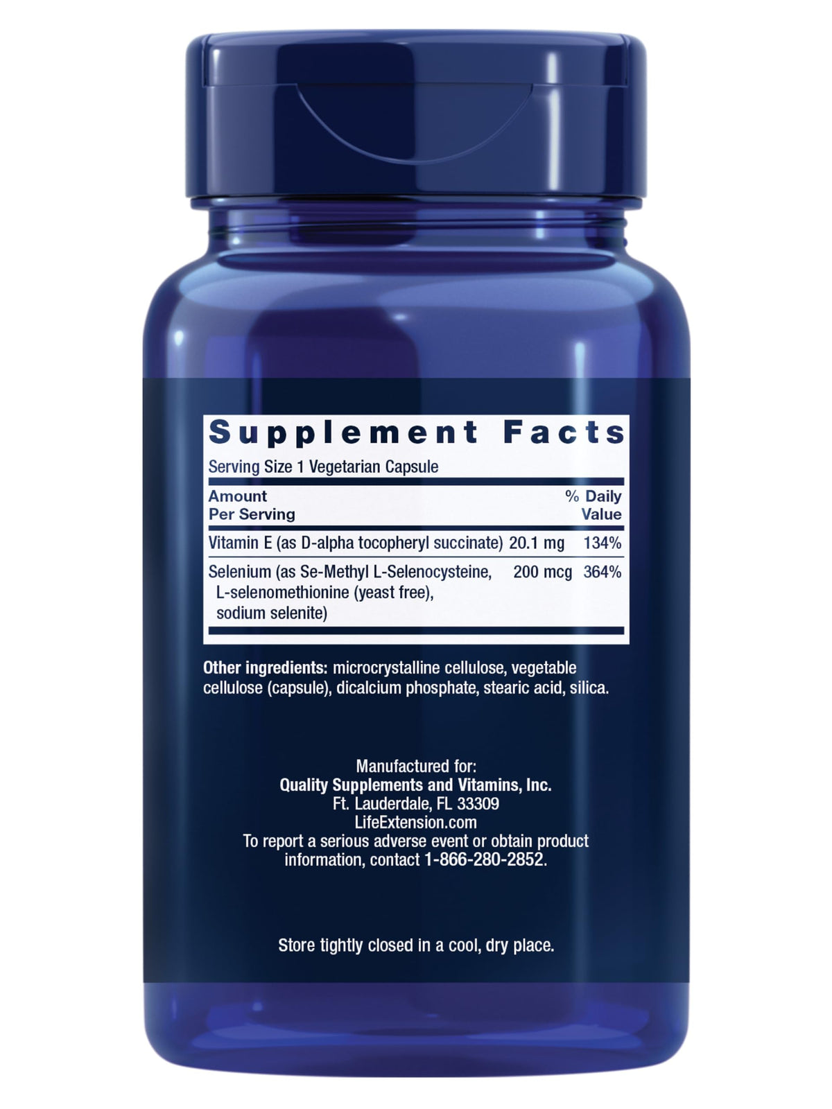 Life Extension Super Selenium Complex 200 mcg capsules bottle with label