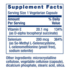 Life Extension Super Selenium Complex 200 mcg capsules side view