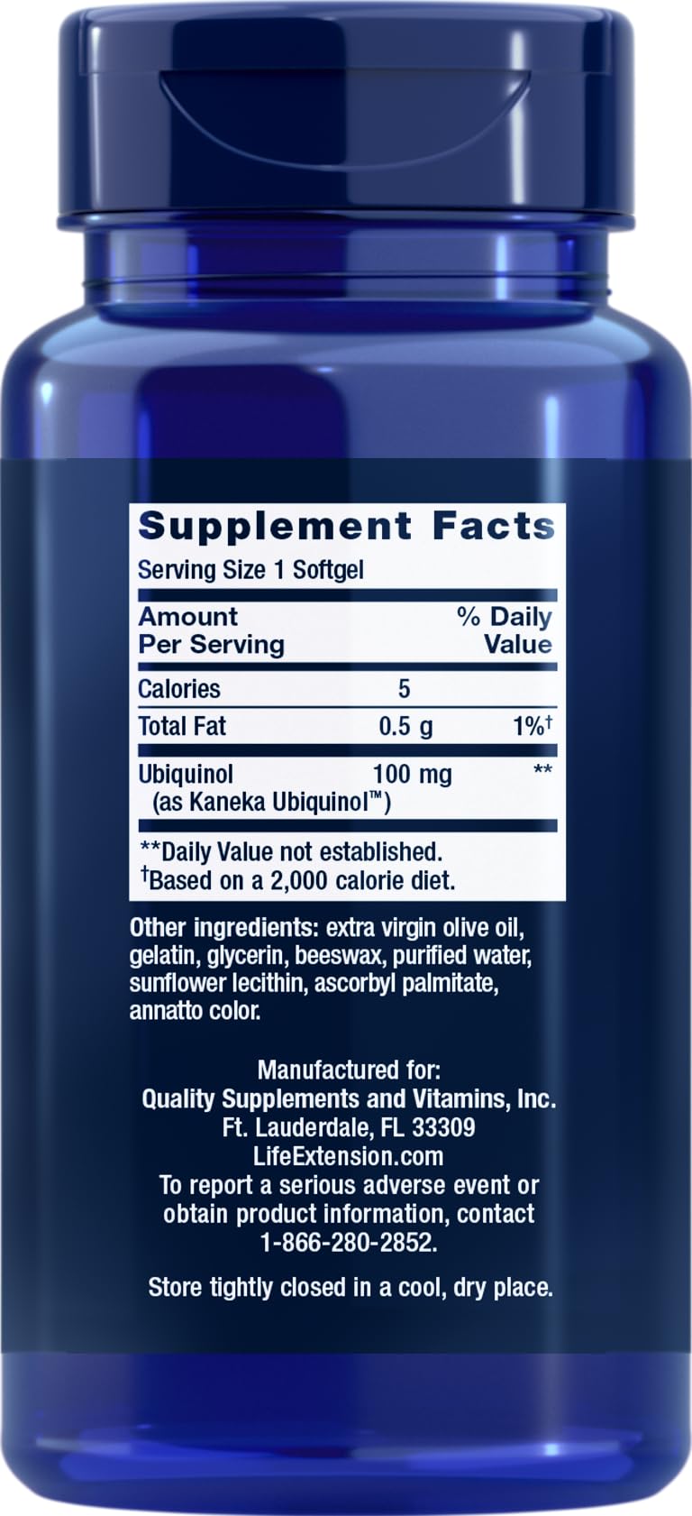 Life Extension Super Ubiquinol CoQ10 100 mg, 60 gélules, emballage