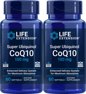 Life Extension Super Ubiquinol CoQ10 100 mg, 60 gélules, vue de face