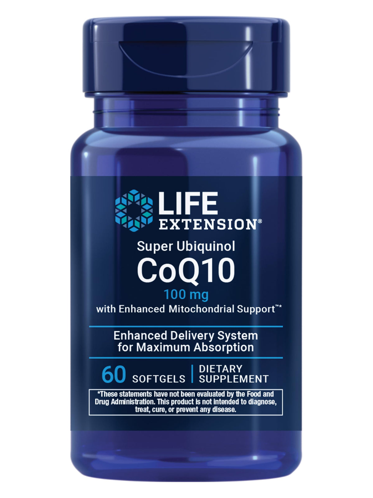 Life Extension Super Ubiquinol CoQ10 100 mg gélules avant