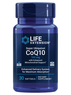 Life Extension Super Ubiquinol CoQ10 100 mg gélules molles vue de face