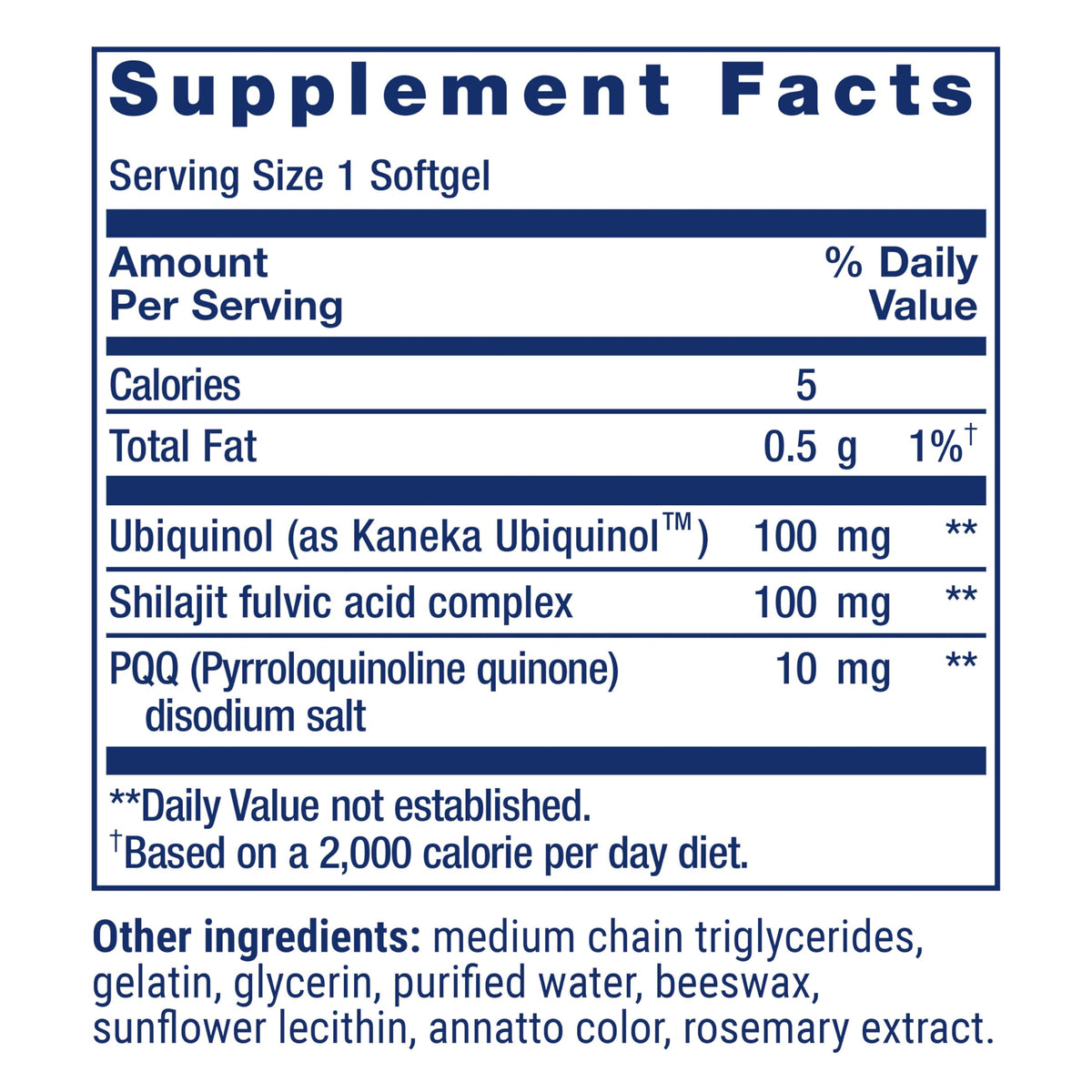 Life Extension Super Ubiquinol CoQ10 30 gélules molles vue arrière