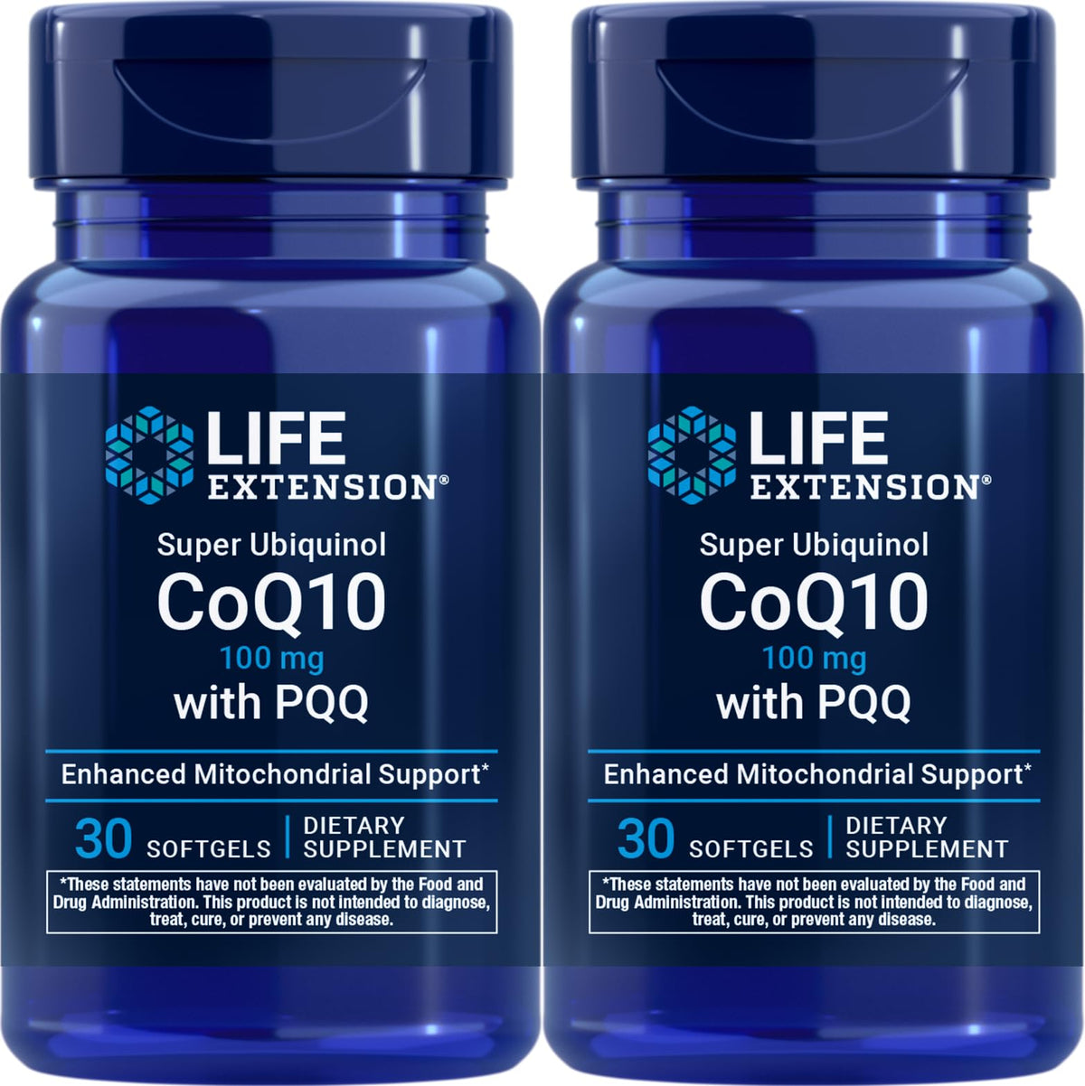 Life Extension Super Ubiquinol CoQ10 avec PQQ 30 gélules molles pack de 2