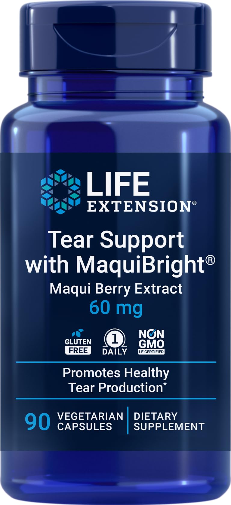 Life Extension Tear Support MaquiBright 90 Capsules Végétariennes vue avant