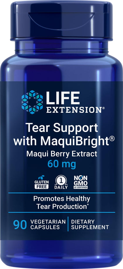 Life Extension Tear Support MaquiBright 90 Capsules Végétariennes vue avant