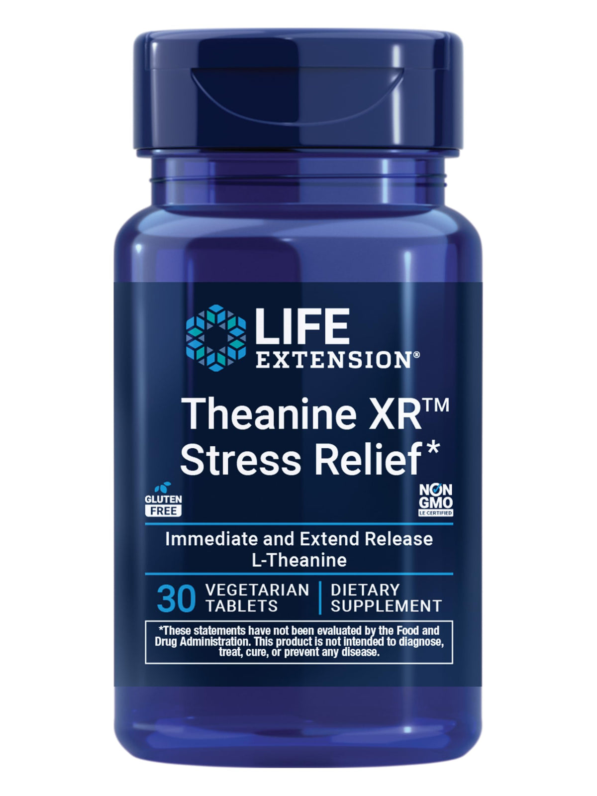 Life Extension Theanine XR™ 30 comprimés, vue de face