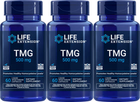 Life Extension TMG capsules végétariennes 500 mg, bouteille vue de face