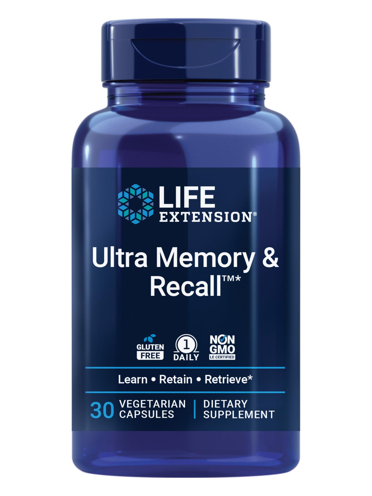 Life Extension Ultra Memory & Recall 30 capsules végétariennes avant
