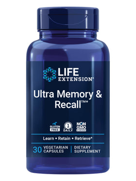 Life Extension Ultra Memory & Recall 30 capsules végétariennes avant