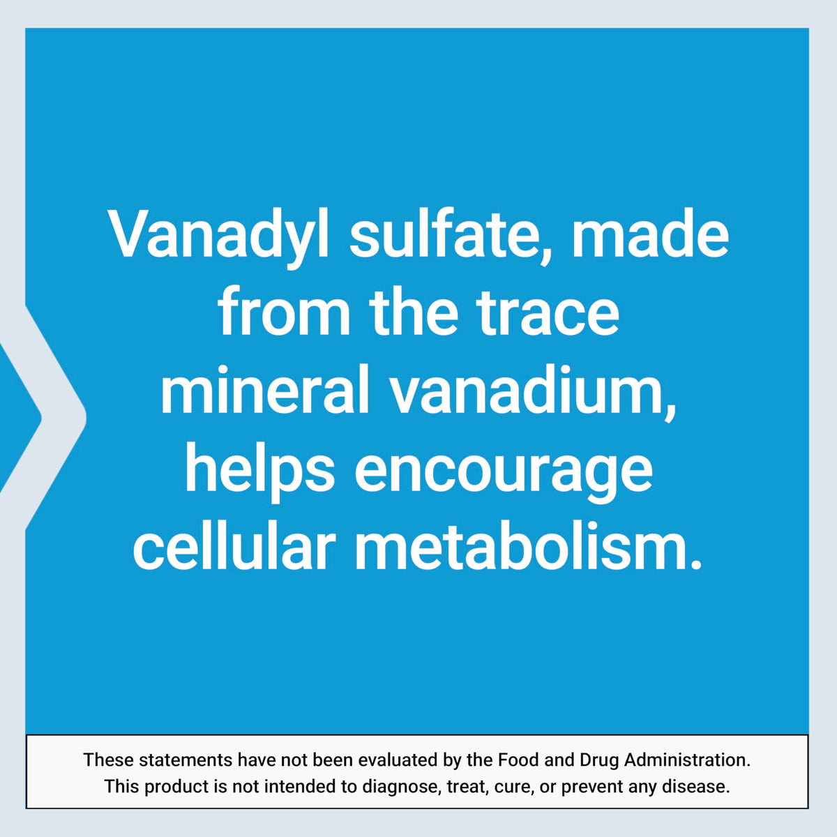 Life Extension Vanadyl Sulfate ingrédients listés sur l'emballage