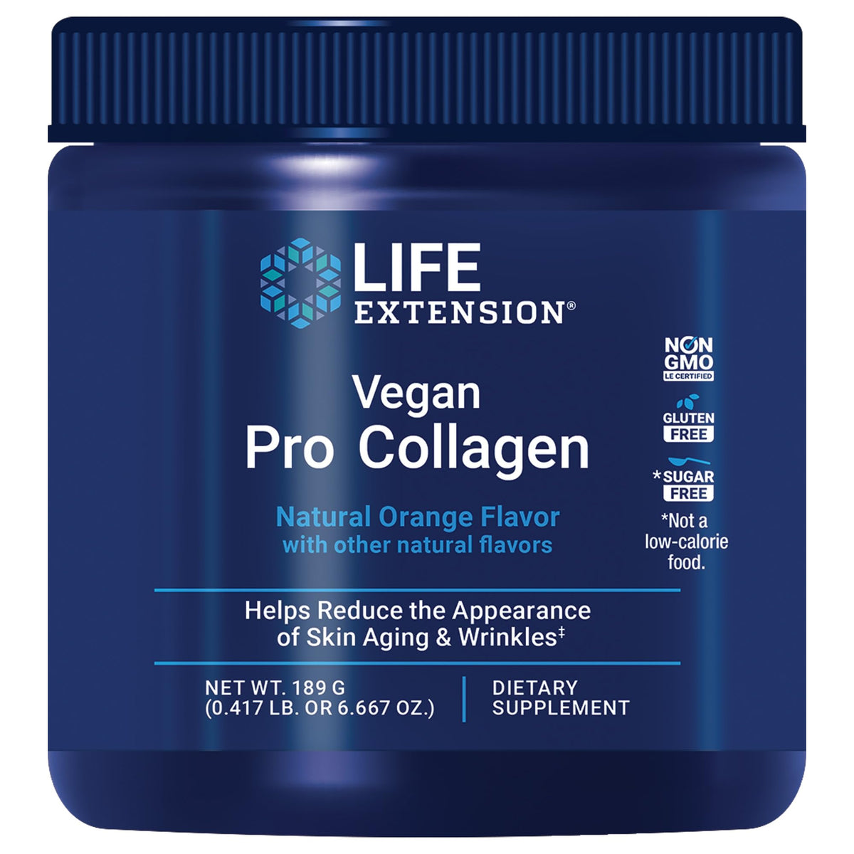 Life Extension Vegan Pro Collagen avant de l'ouvrir, vue de face