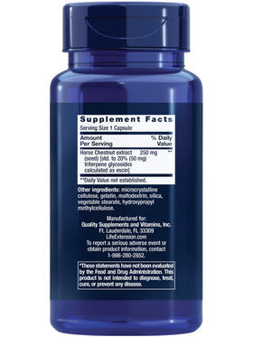 Life Extension Venotone 250 mg côté de l'emballage