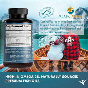 Life & Food Omega-3 1400 mg gélules sur une table en bois