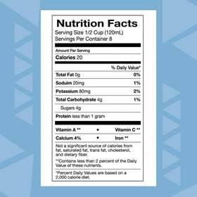 Life Force Body Balance 32 oz étiquette nutritionnelle