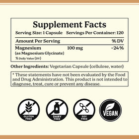 Life & Pursuits Magnésium Glycinate Pur 775 mg - capsules sur une surface blanche