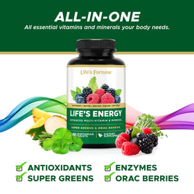 Life's Fortune Multivitamines Avancées 60 comprimés vue arrière