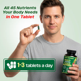Life's Fortune Multivitamines vue de côté avec étiquette