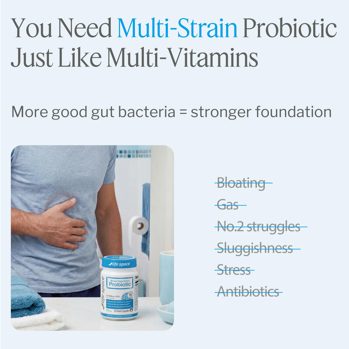 Life-Space Probiotique à Spectre Élargi 60 capsules emballage