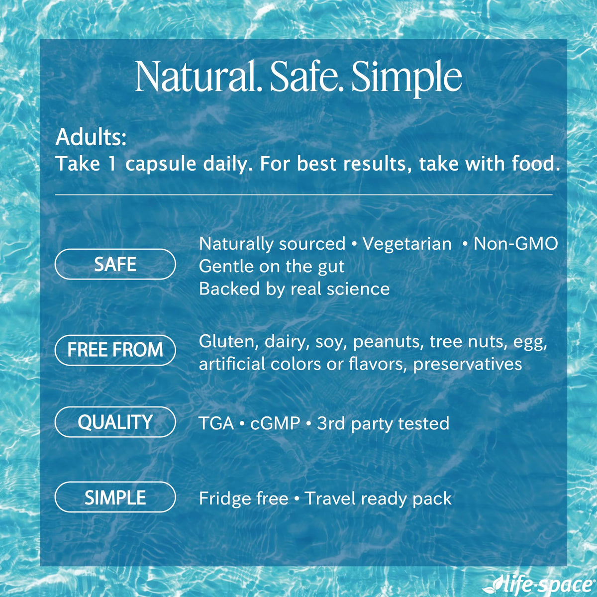 Life-Space Probiotiques B420 155g dans un environnement de cuisine