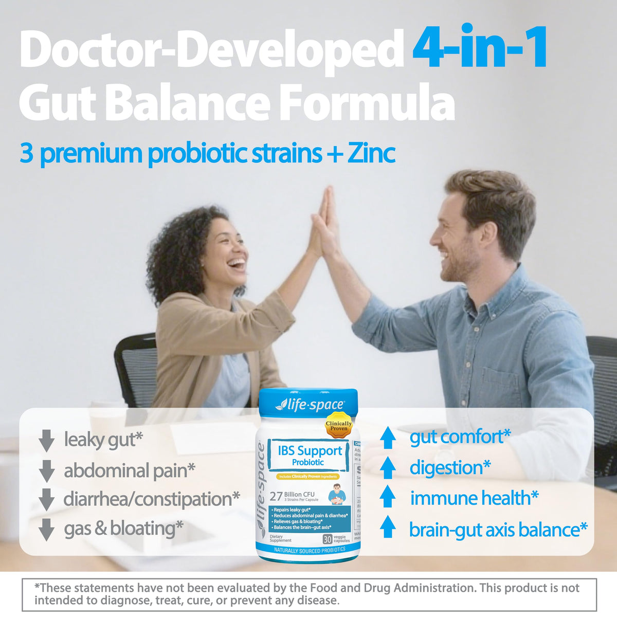 Life-Space Probiotiques Support IBS étiquette avec ingrédients