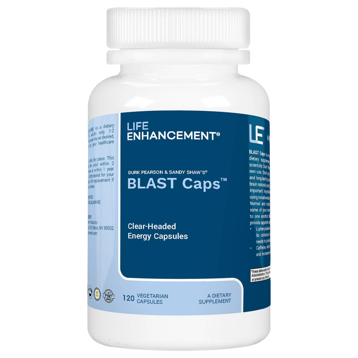 Life support Blast Caps 60 capsules, vue avant du flacon