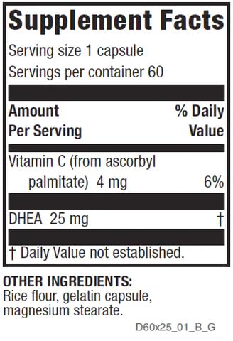 Life support DHEA Original 25 mg boîte de 60 capsules