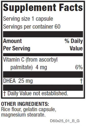 Life support DHEA Original 25 mg boîte de 60 capsules