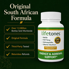 Life Tones Énergie et Soutien Surrénalien capsule ouverte sur une table