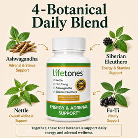 Life Tones Énergie et Soutien Surrénalien flacon avec fond naturel