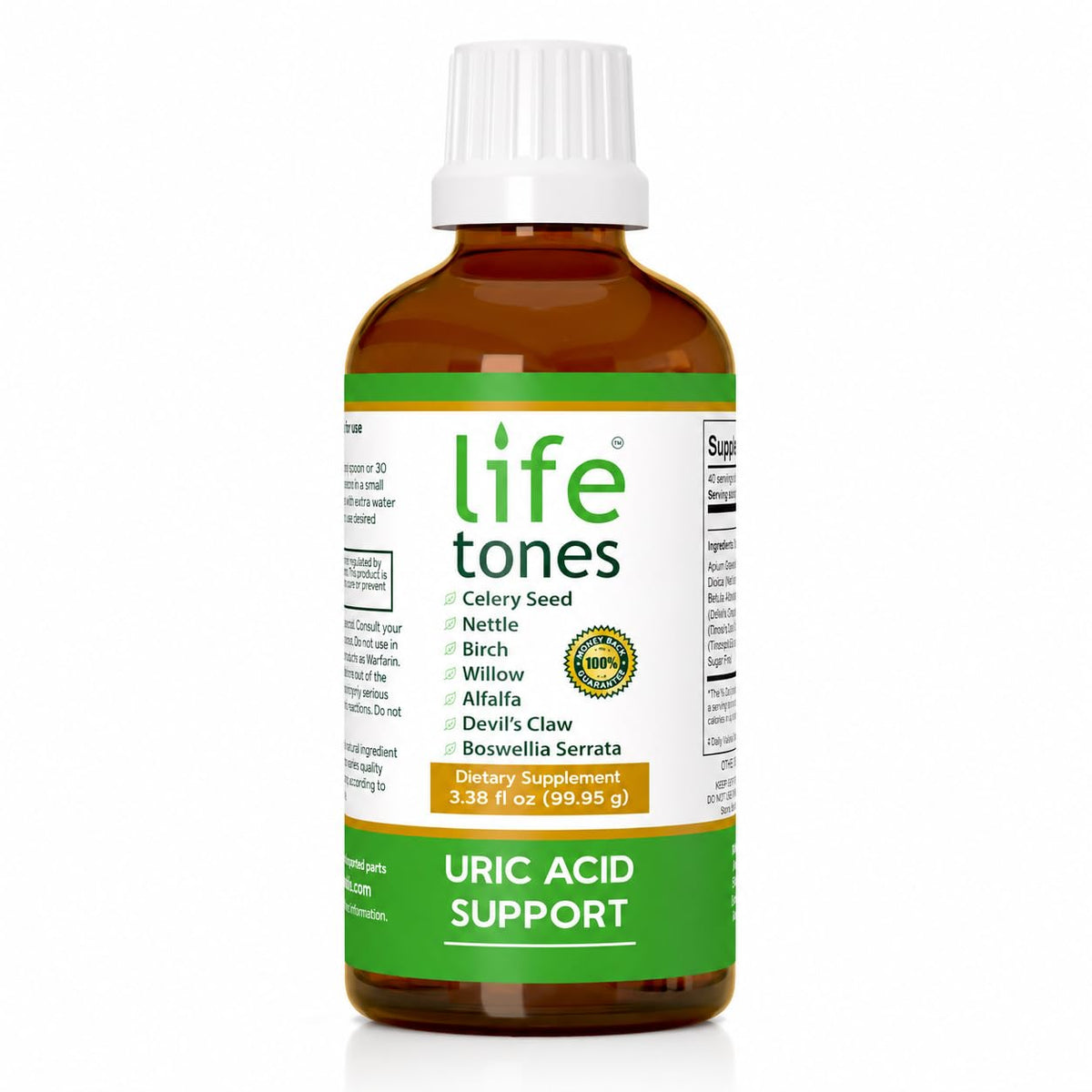Life Tones teinture liquide Soutien Acide Urique 7 herbes vue de face