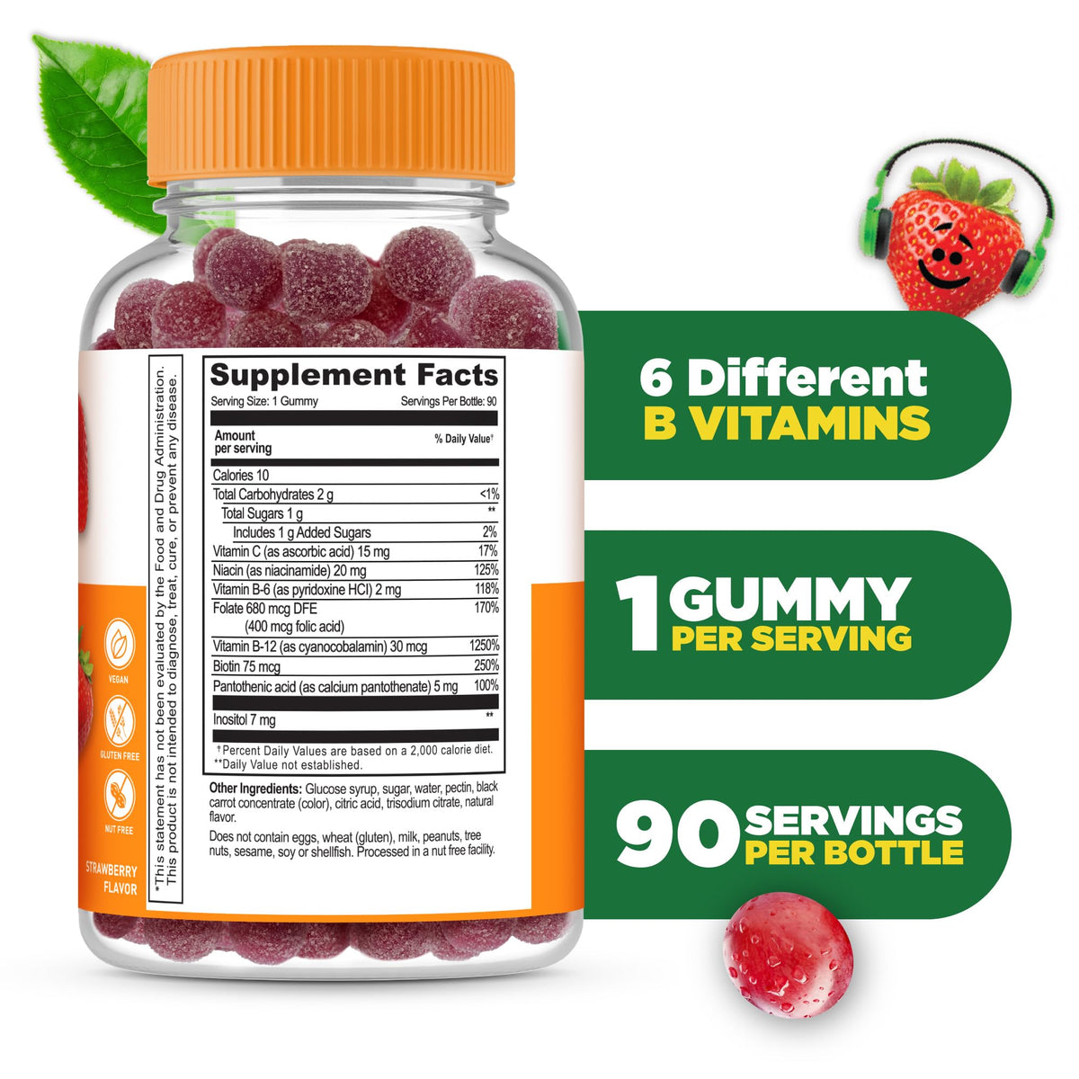 Lifeable B Complex Gummies, vue arrière de l'emballage