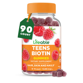 Lifeable Gummies Biotine 10000mcg vue de face avec emballage