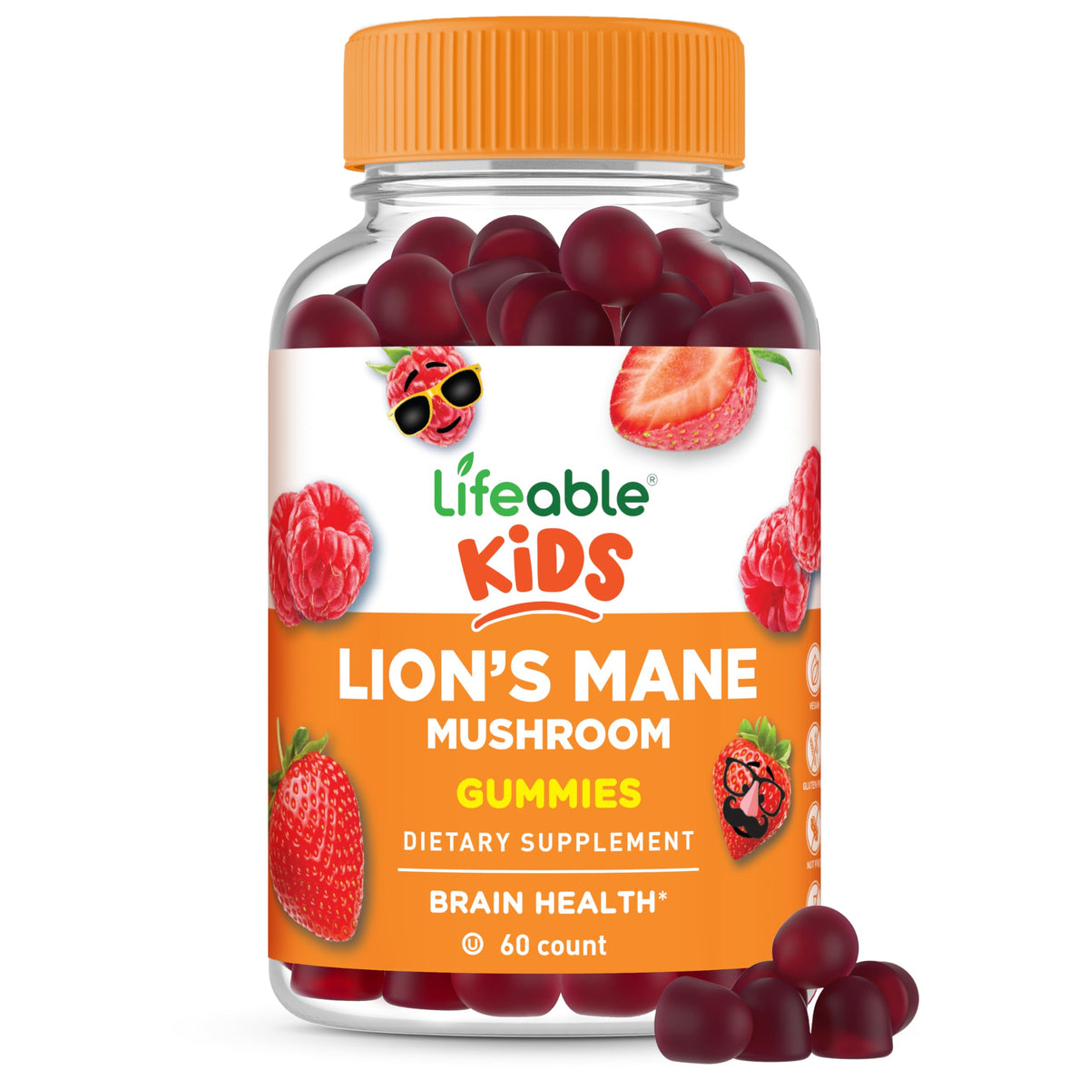 Lifeable Gummies de Champignon Lion pour Enfants, vue avant, packaging