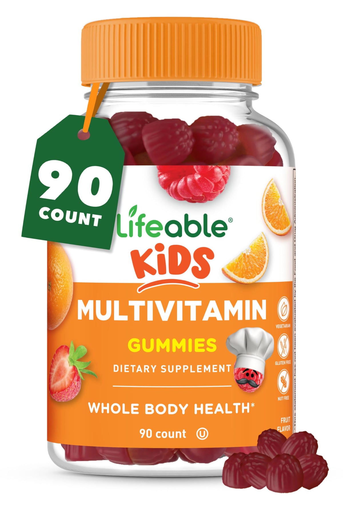 Lifeable Gummies Multivitamines Enfants 90 Gummies, vue de face